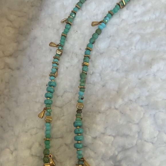 Stella & Dot Turquoise and Gold Beaded Necklace - Picture 8 of 13